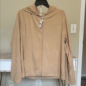 Talbots XL Tan Zip-Up Hoodie NWT